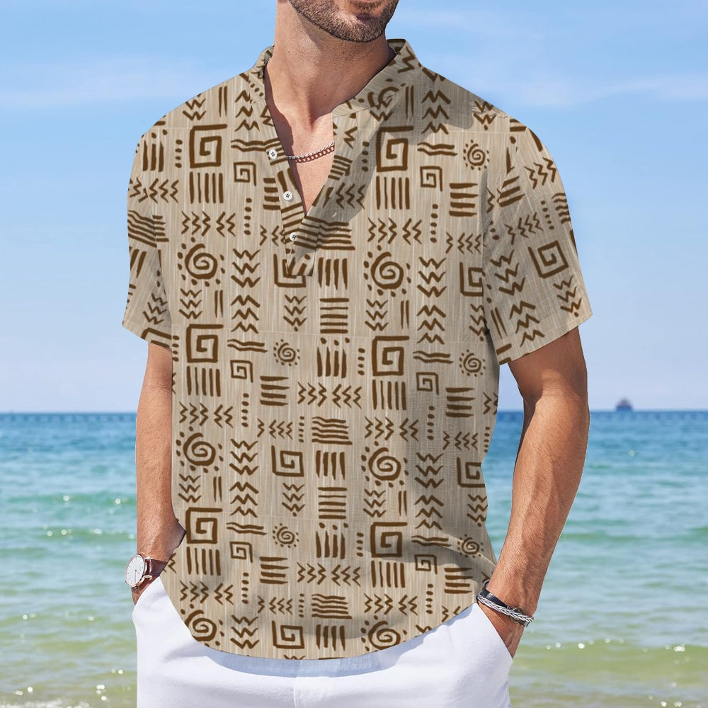 Mens African Wax Print Shirt