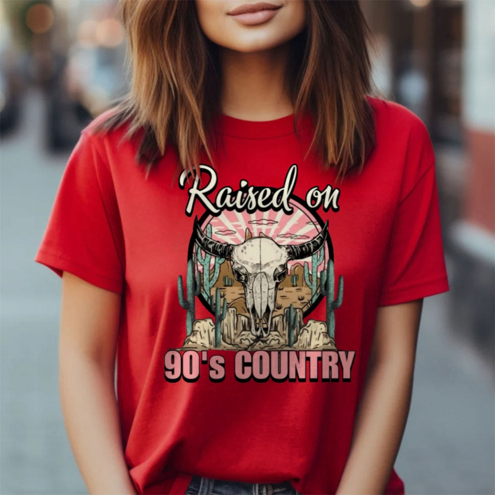 Women Raised On 90's Country Print Graphic T-shirt