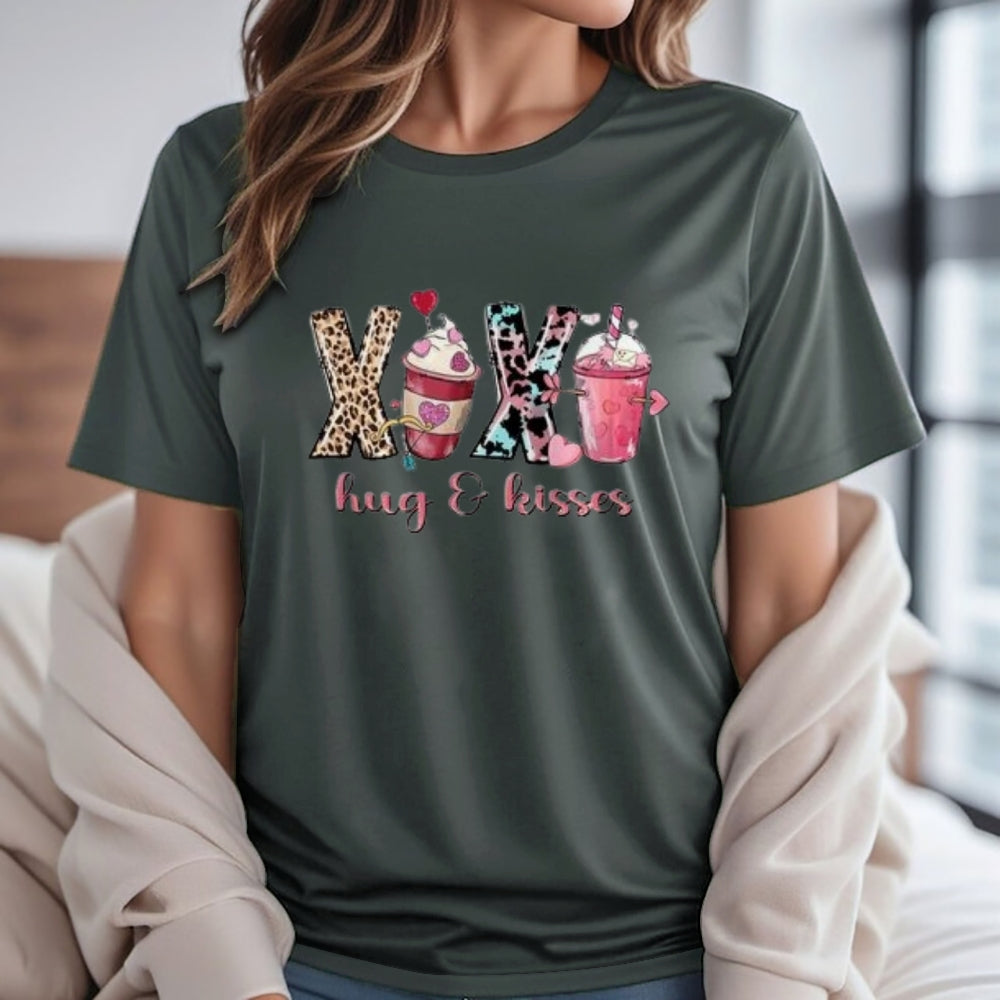 Women Coffee Is My Valentine's Day Print Graphic T-shirt