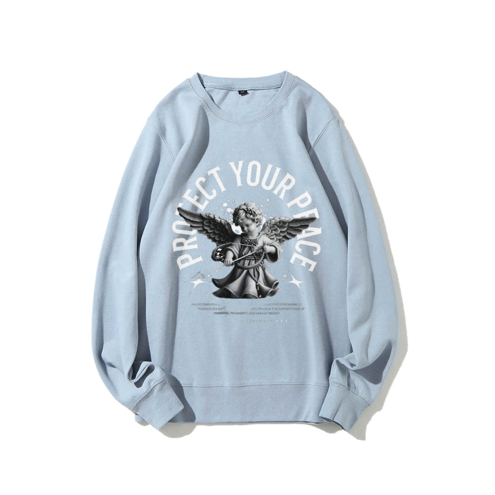 Women Protect Your Peace Angel Graphic Sweatshirts
