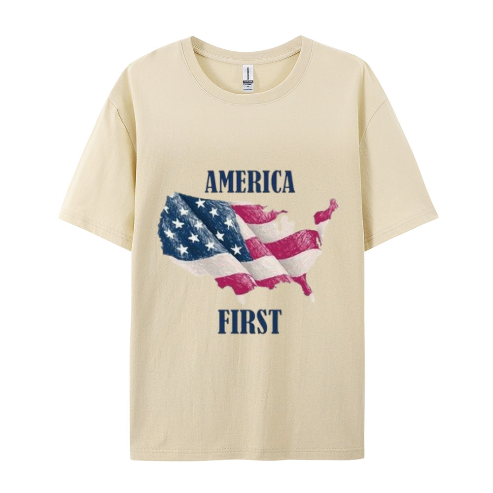 Mens America Flag Print Tee