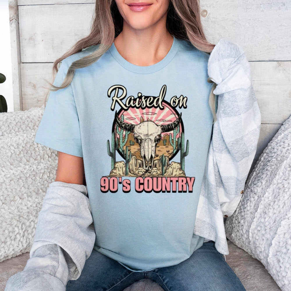 Women Raised On 90's Country Print Graphic T-shirt