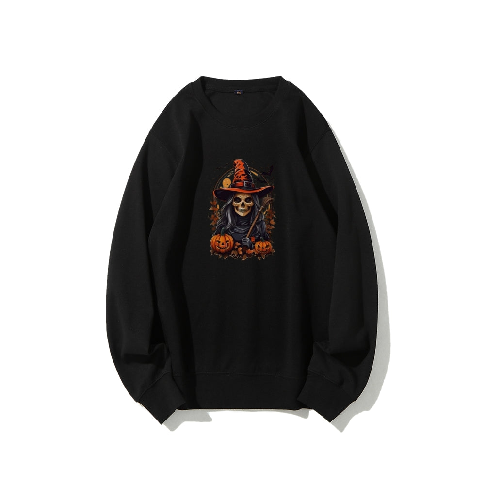 Mens Halloween Skeleton Pumpkins Graphic Sweatshirts