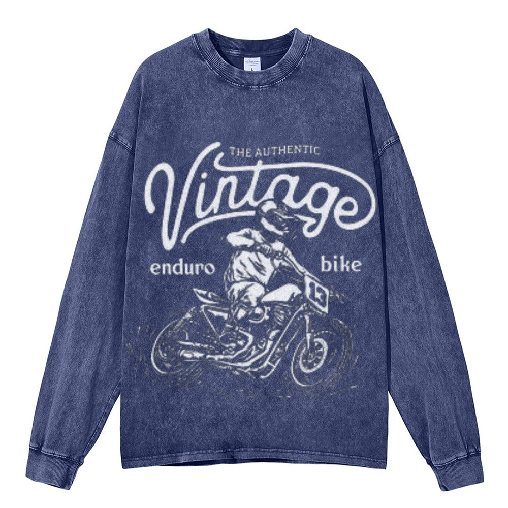 Oversized Vintage Washed ENDURO BIKE Motorcycle Graphic Sweatshirt