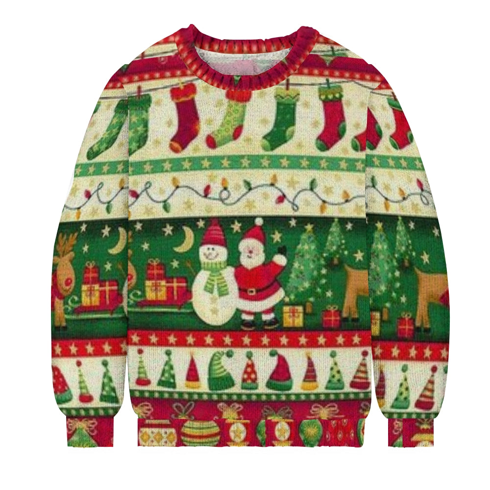 Men's Vintage Graphic Crew neck Ugly Christmas Sweater