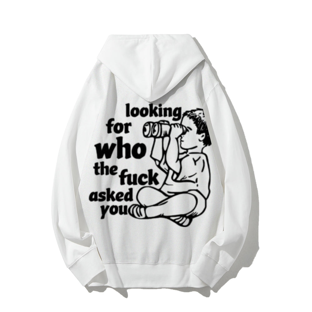 Funny Letter Graphic Pullover With Kangaroo Pocket Hoodies