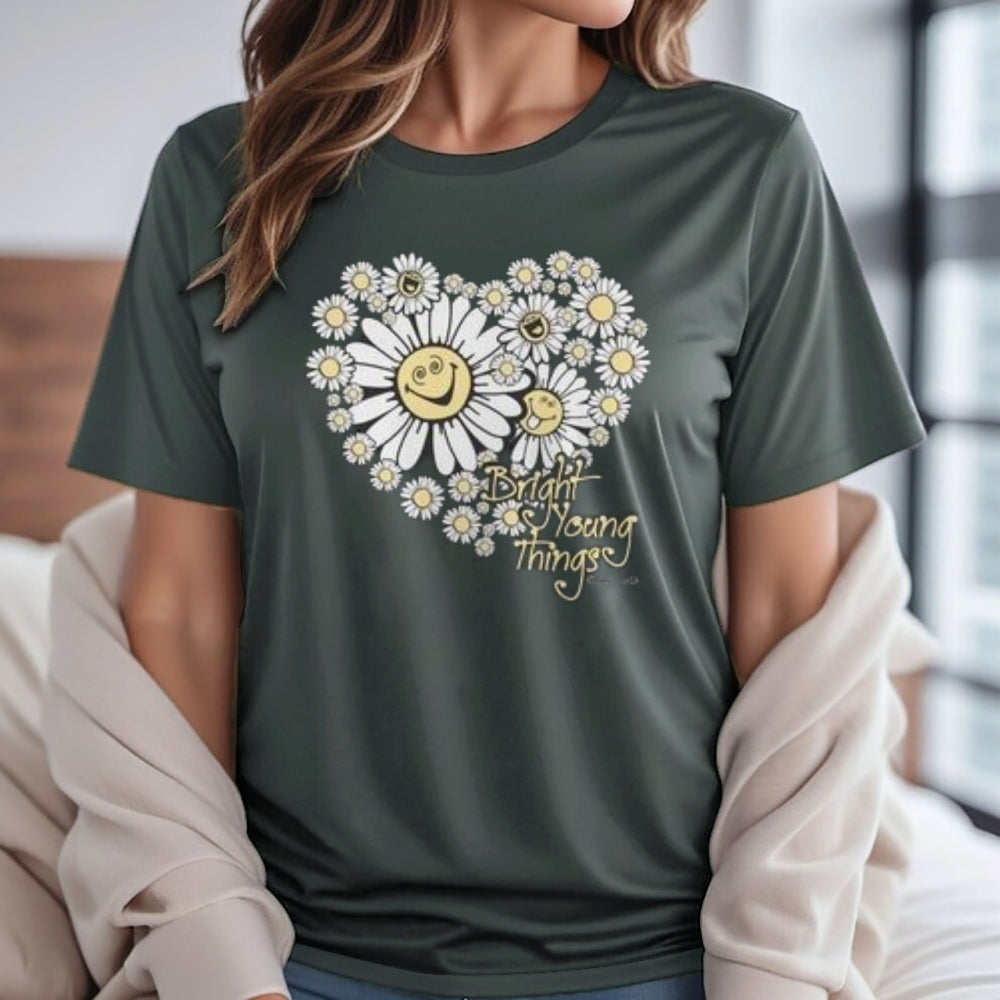 Women  Heart And Sunflower Print Graphic T-shirt