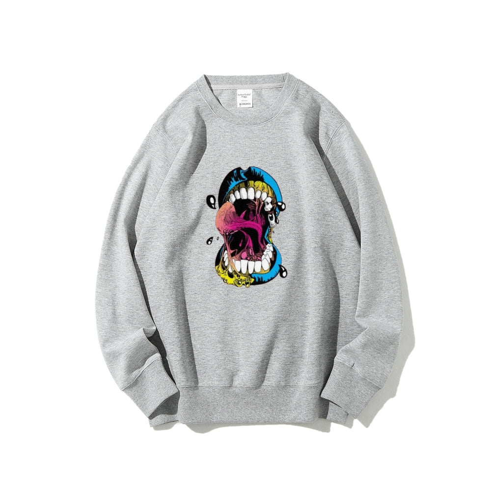 Mens Big Mouth Skull Graphic Sweatshirts