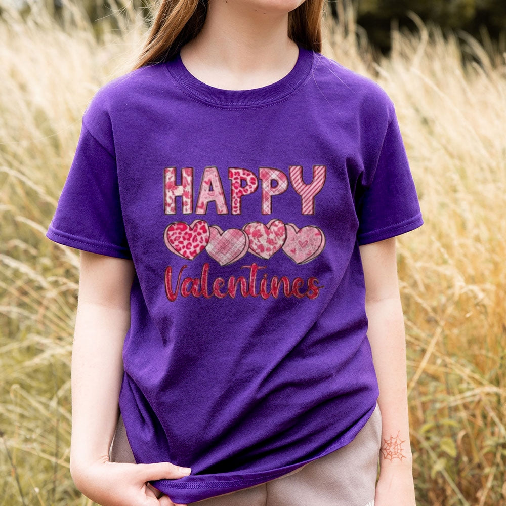 Women Happy Valentine's Day Print Graphic T-shirt