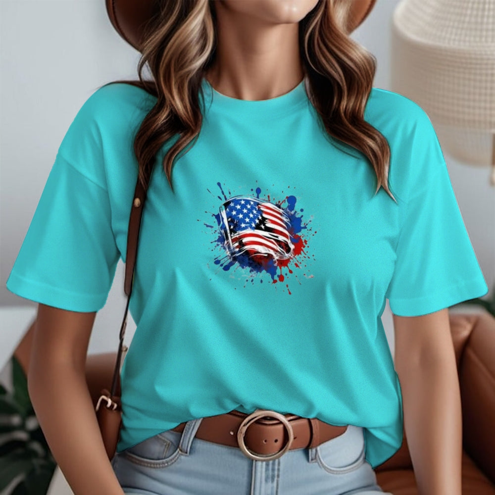 Women Flag Independence Day Stars Stripes T-shirt