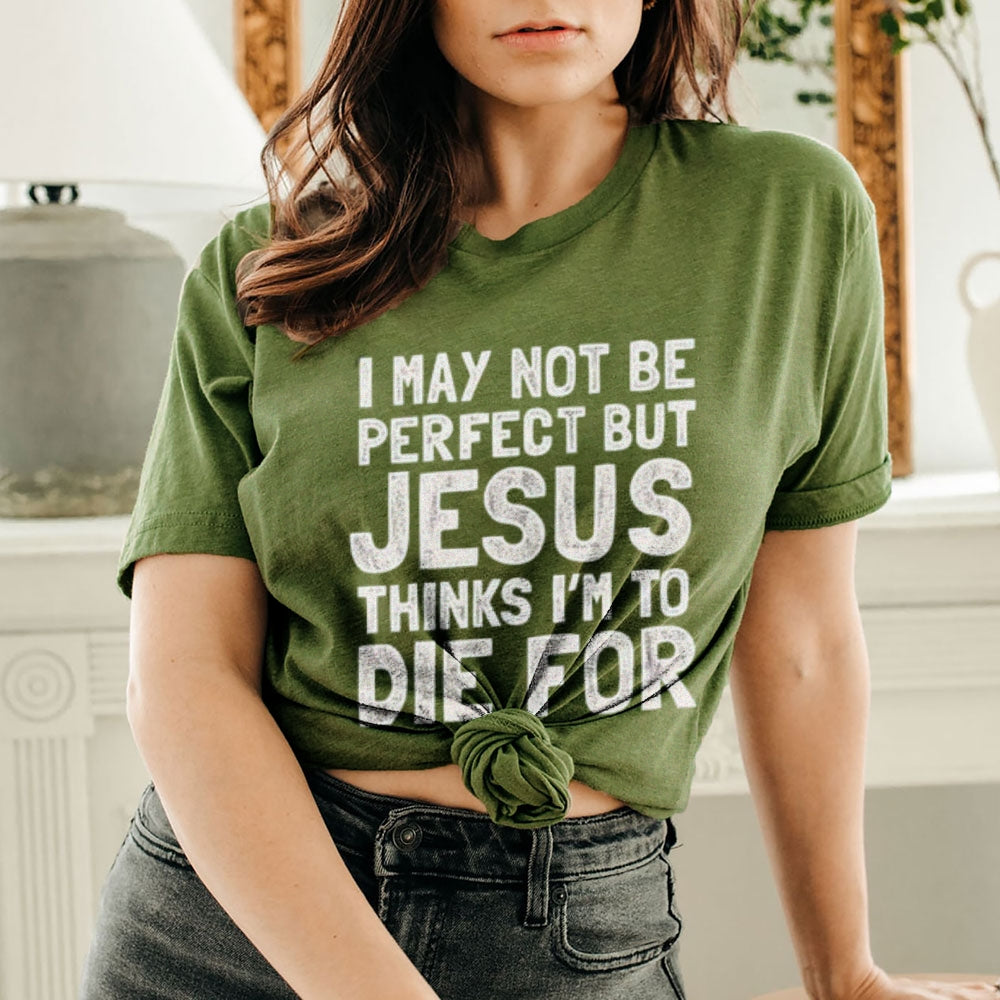 Women Jesus Letter Print Graphic T-shirt