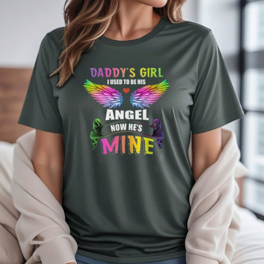 Women Daddy's Angel Girl Graphic Print T-shirt