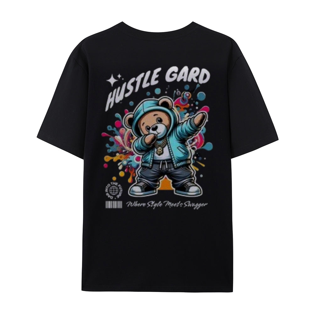 Mens HUSTLE GARD Bear Graphic Tee