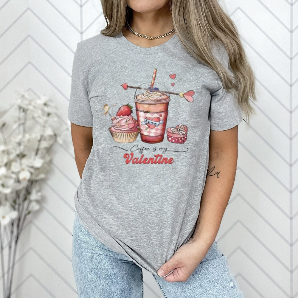 Women Coffee Is My Valentine's Day Print Graphic T-shirt