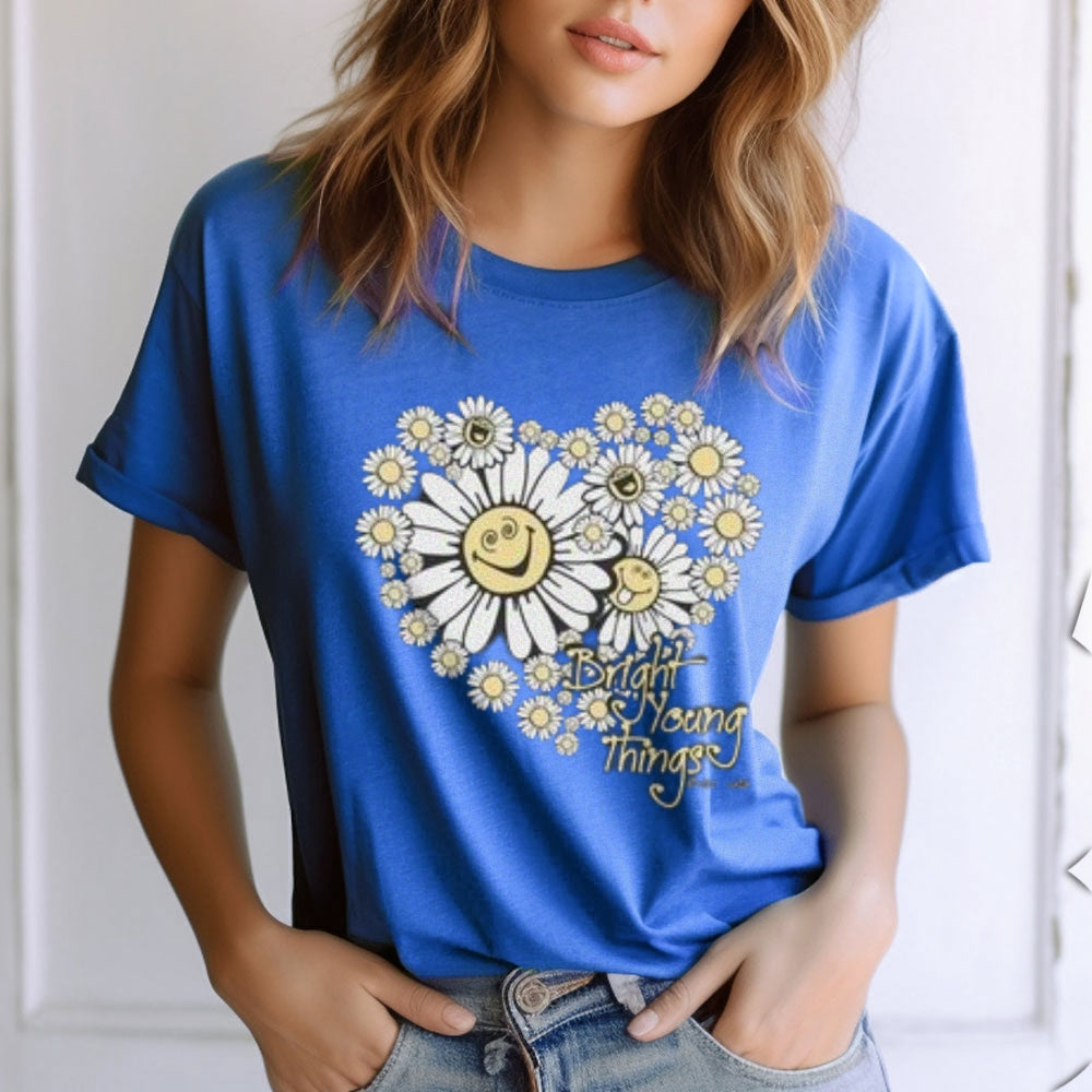 Women  Heart And Sunflower Print Graphic T-shirt