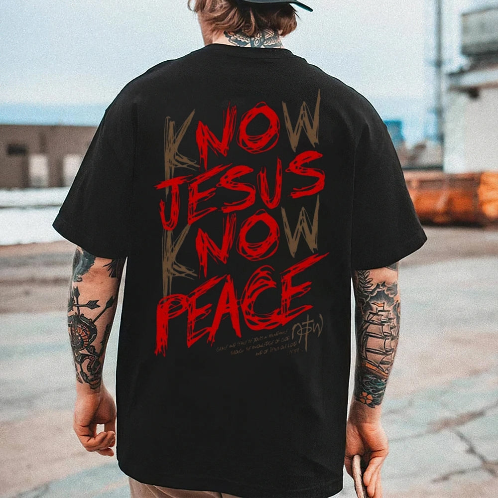 Mens KNOW JESUS KNOW PEACE Graphic Tee