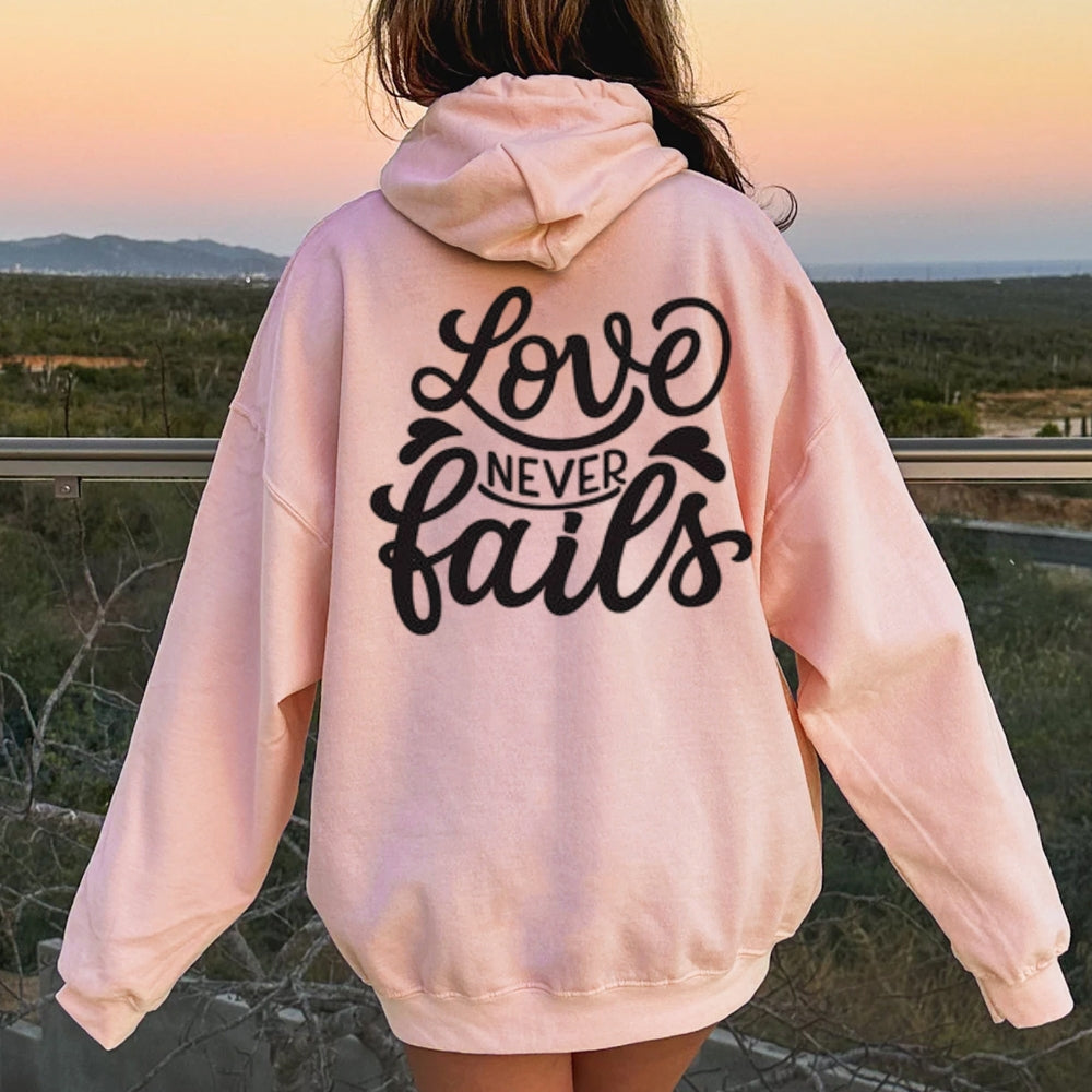 Women LOVE NEVER FAILS Graphic Hoodies