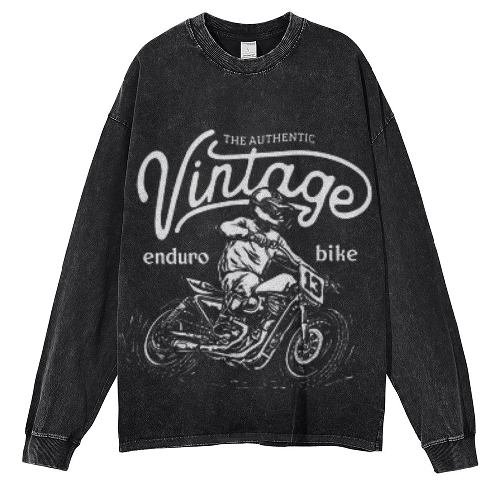 Oversized Vintage Washed ENDURO BIKE Motorcycle Graphic Sweatshirt