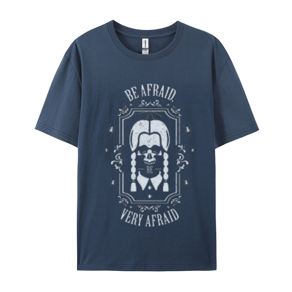 Mens Be Afraid Skull Graphic Tee