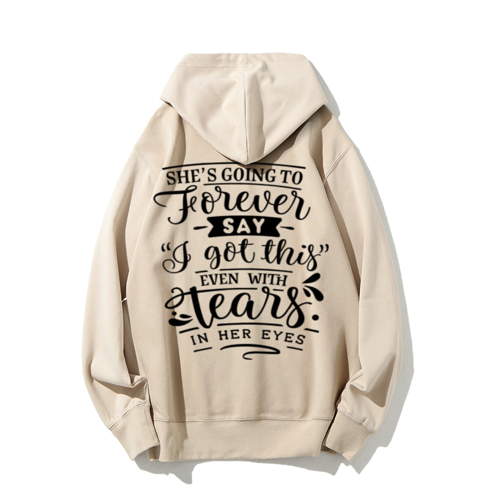 She's Going To Forever Funny Letter Graphic Pullover With Kangaroo Pocket Hoodies