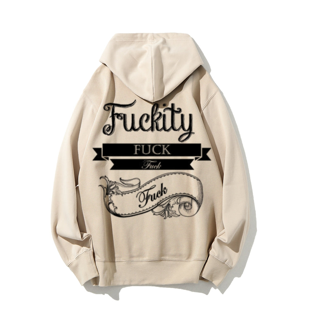 Funny Letter Graphic Pullover With Kangaroo Pocket Hoodies