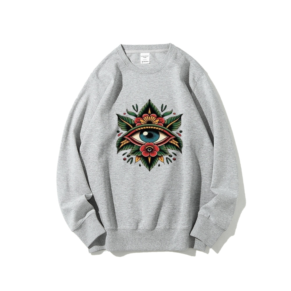 Women Eye and Flower Graphic Sweatshirts