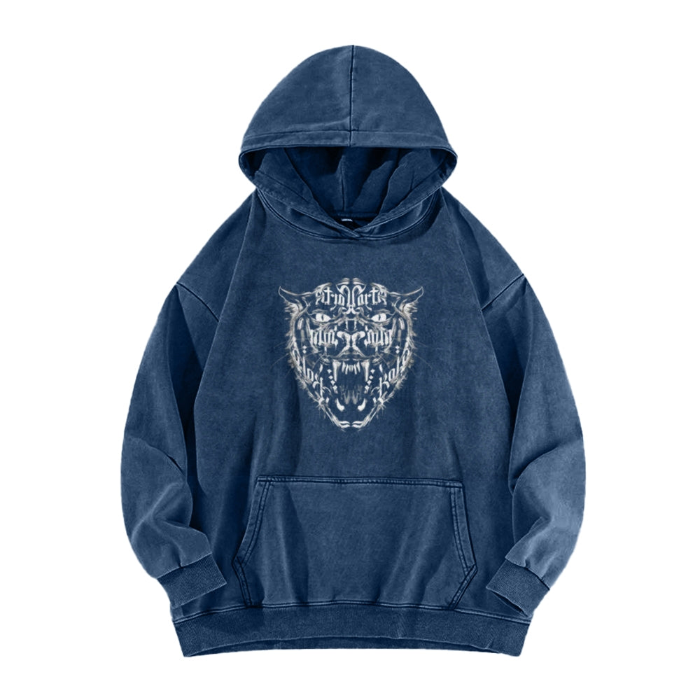 Mens Vintage Skull Tiger Graphic Hoodies