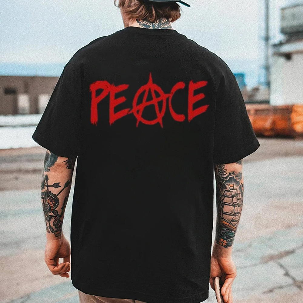 Mens Anarchy Peace Graphic Tee