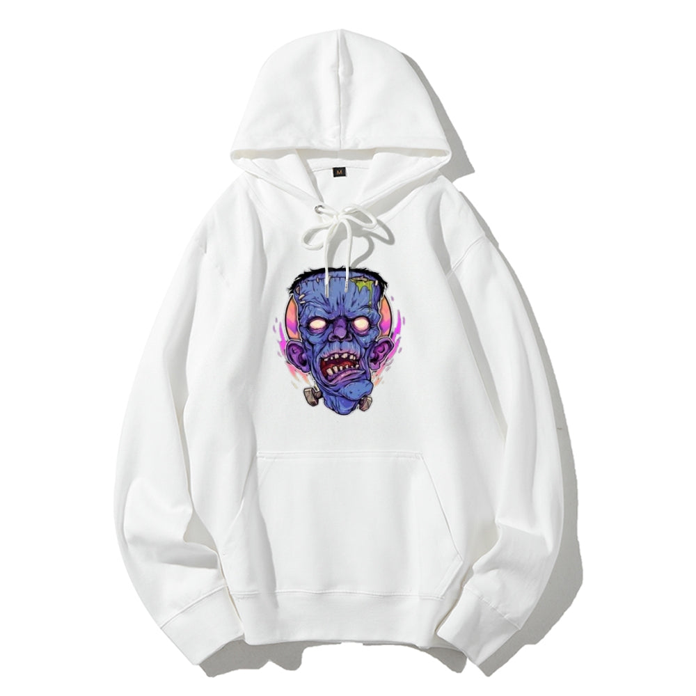 Mens Halloween Zombie Heads Graphic Hoodies