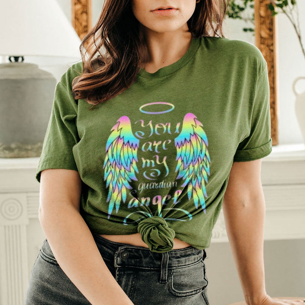 Women  You Are My Guardian Angel Print Graphic T-shirt