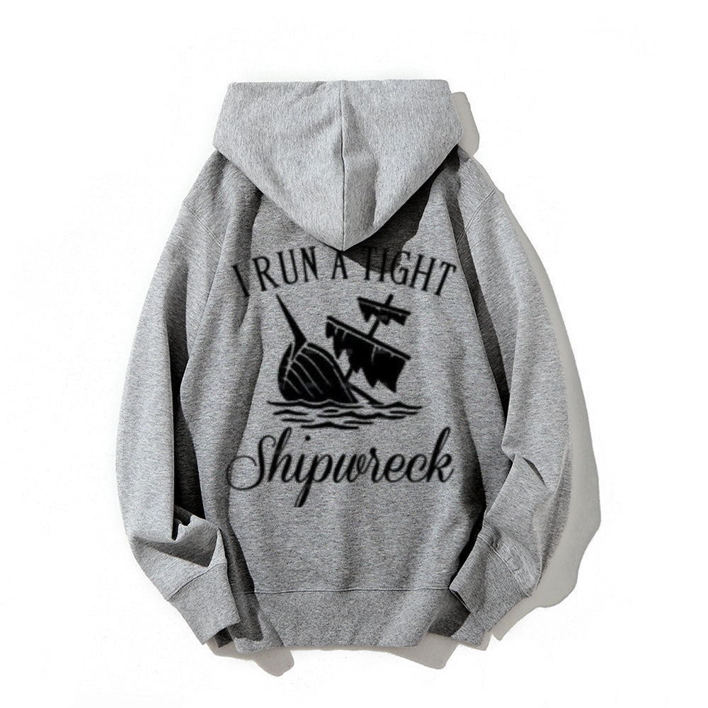 I Run A Tight Funny Letter Graphic Pullover With Kangaroo Pocket Hoodies