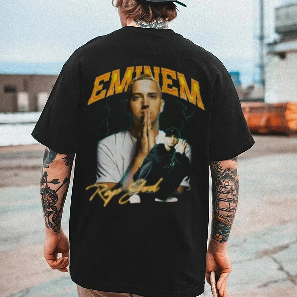 Mens Vintage Eminem Darkness Style Print Graphic Tee