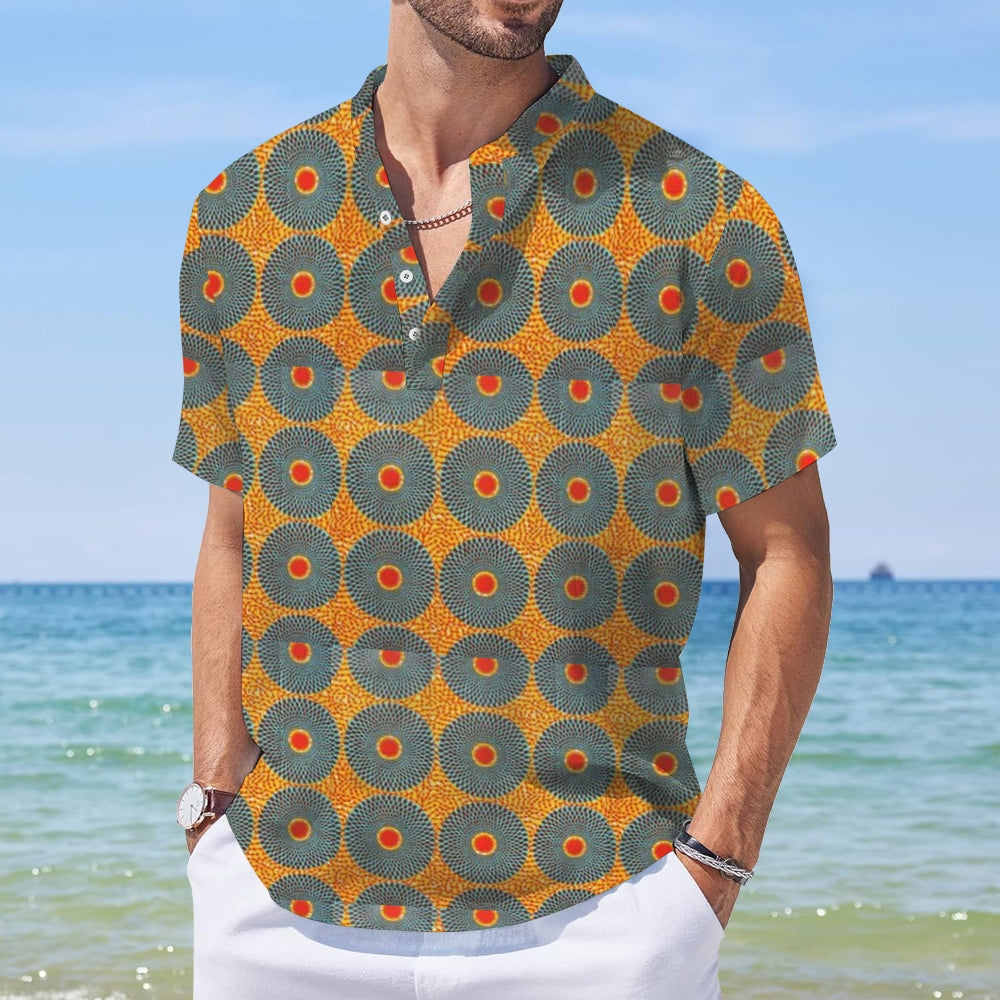 Mens Mini Circles Ankara Print Shirt