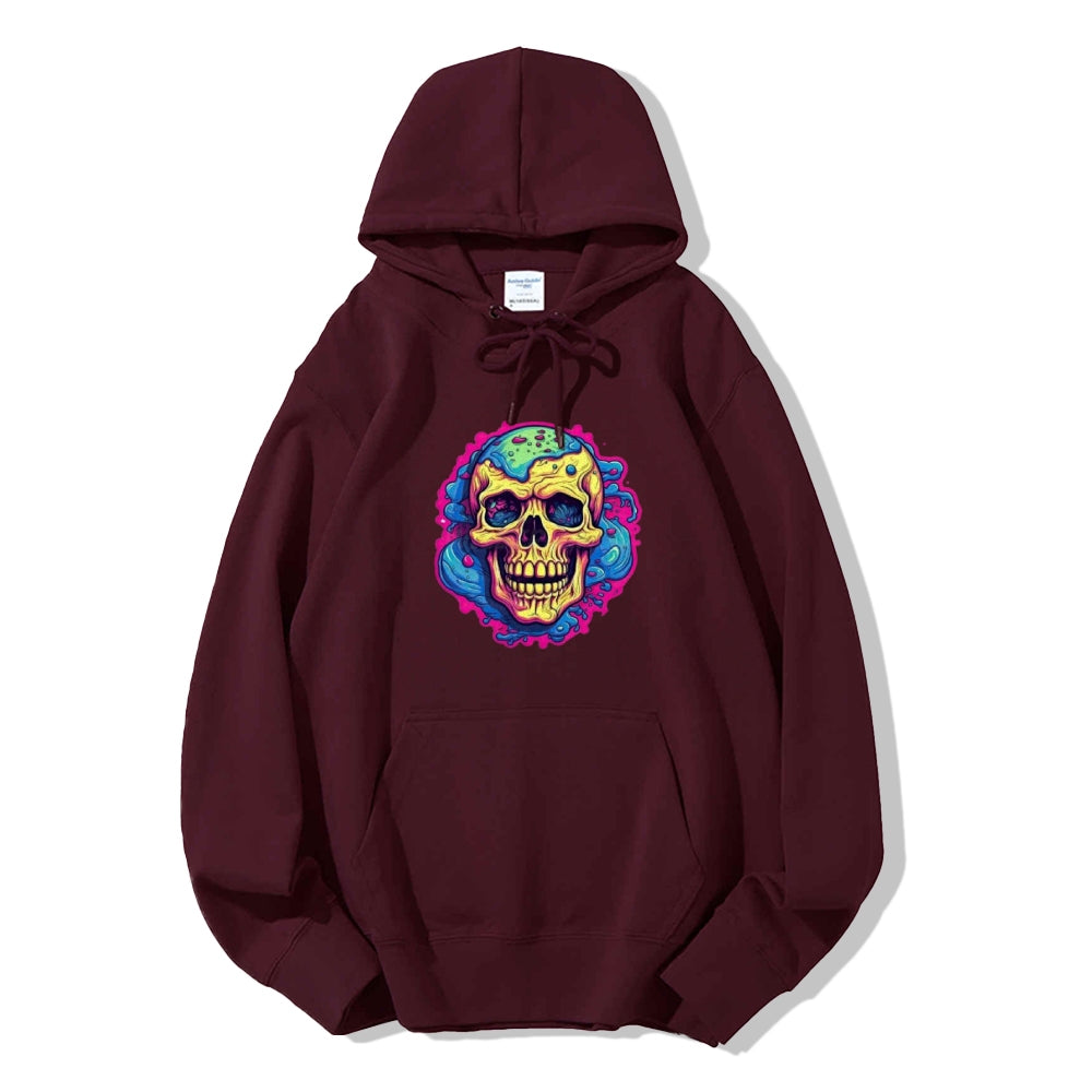 Mens Colorful Cartoon Skull Graphic Hoodies