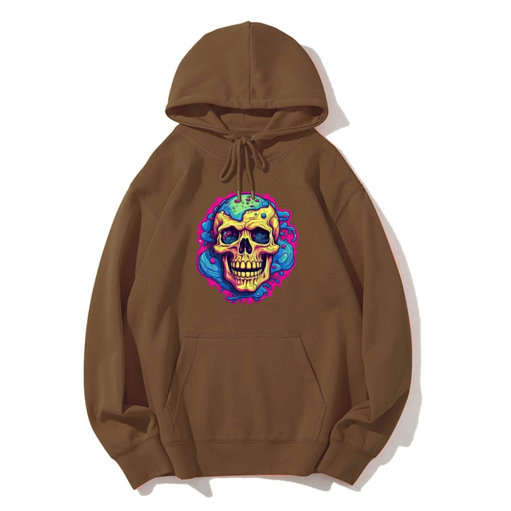 Mens Colorful Cartoon Skull Graphic Hoodies