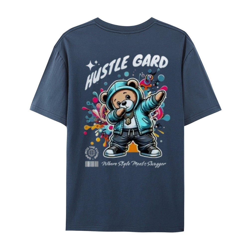 Mens HUSTLE GARD Bear Graphic Tee