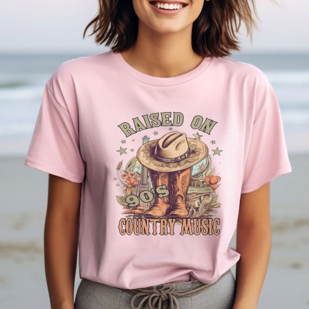 Women Raised On 90's Country Music Graphic T-shirt