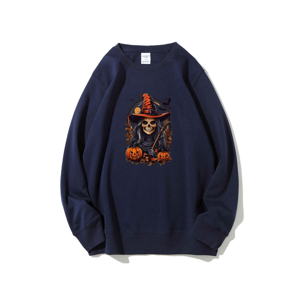 Mens Halloween Skeleton Pumpkins Graphic Sweatshirts