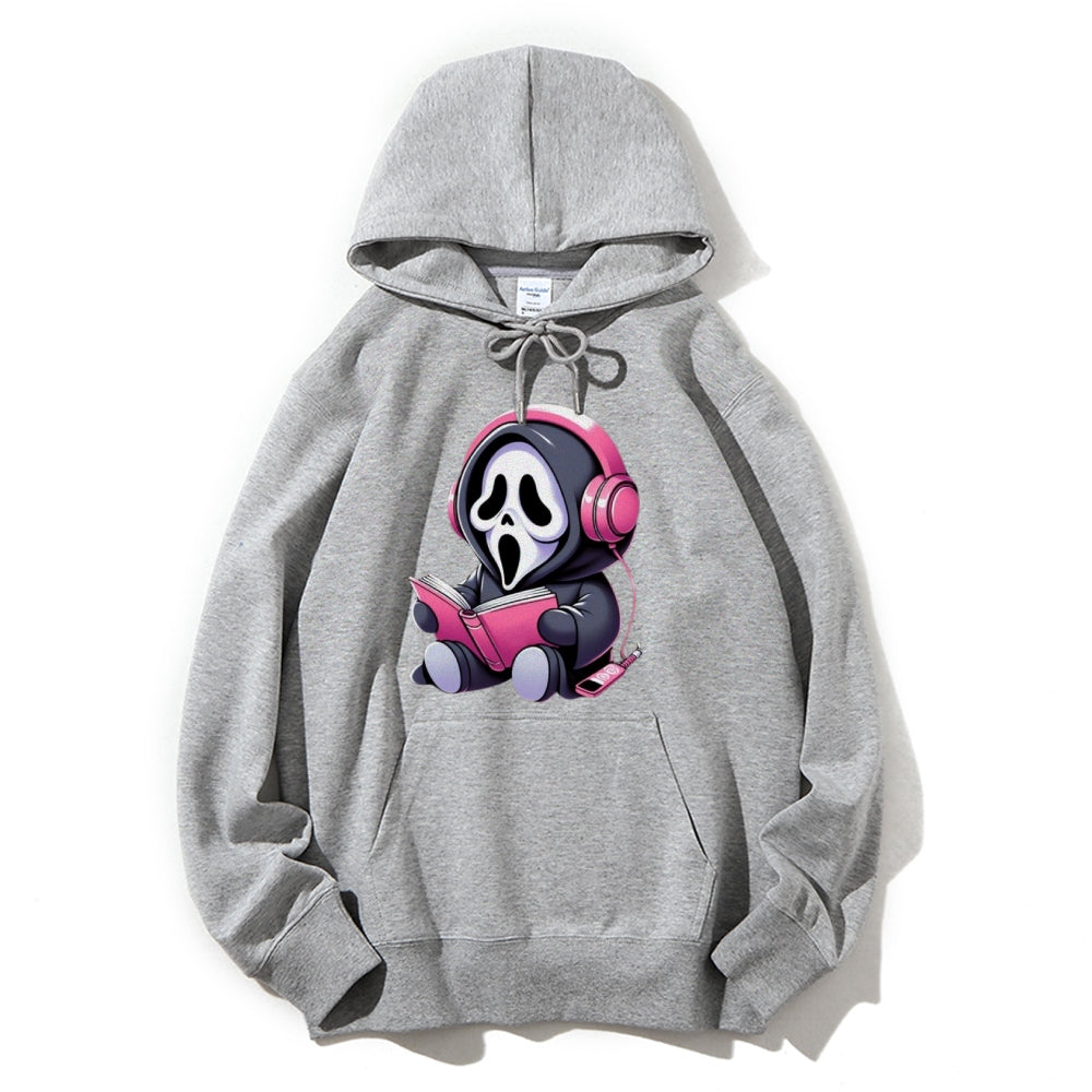 Women Cute Learning Skull Graphic Hoodies