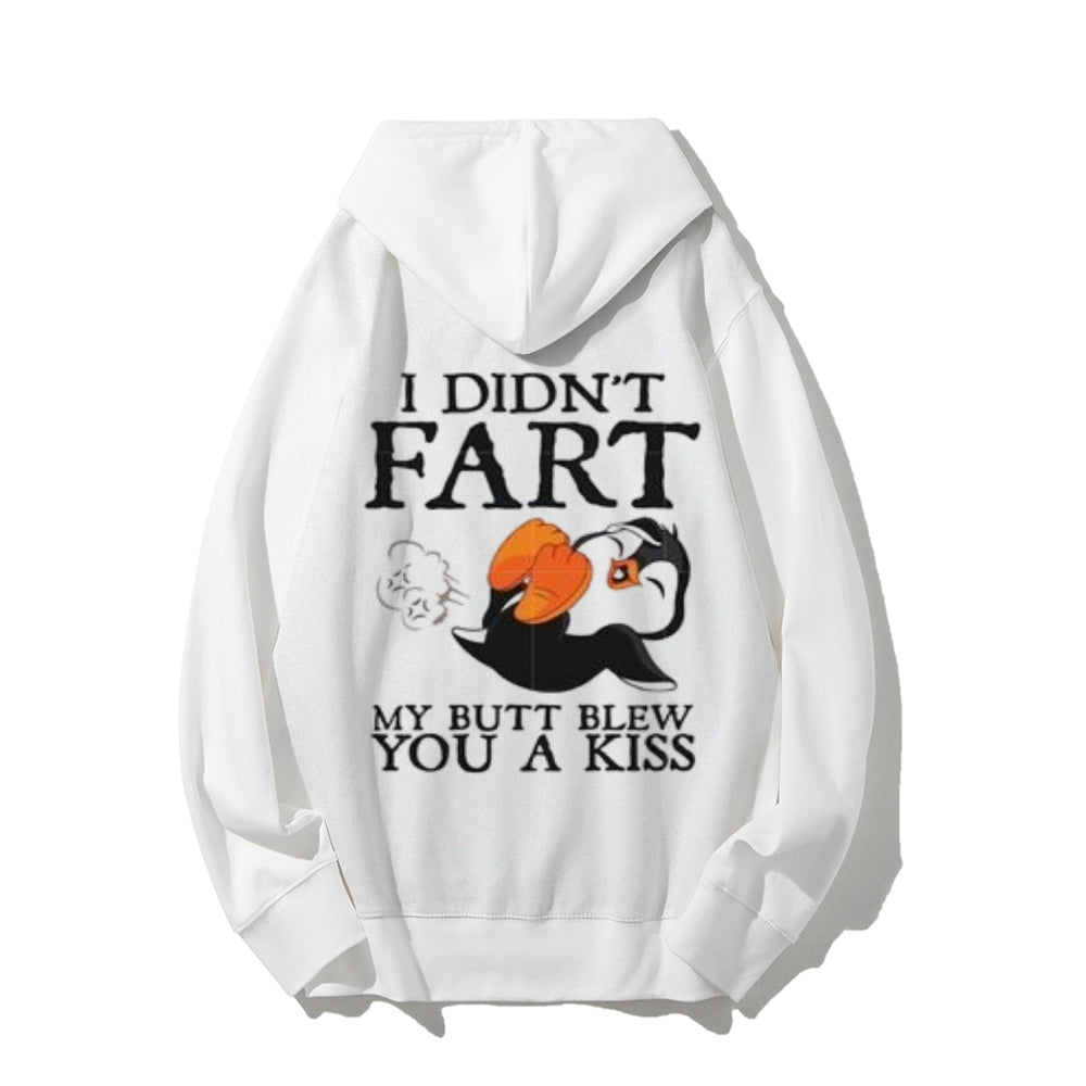 I Didn't Fart Funny Letter Graphic Pullover With Kangaroo Pocket Hoodies