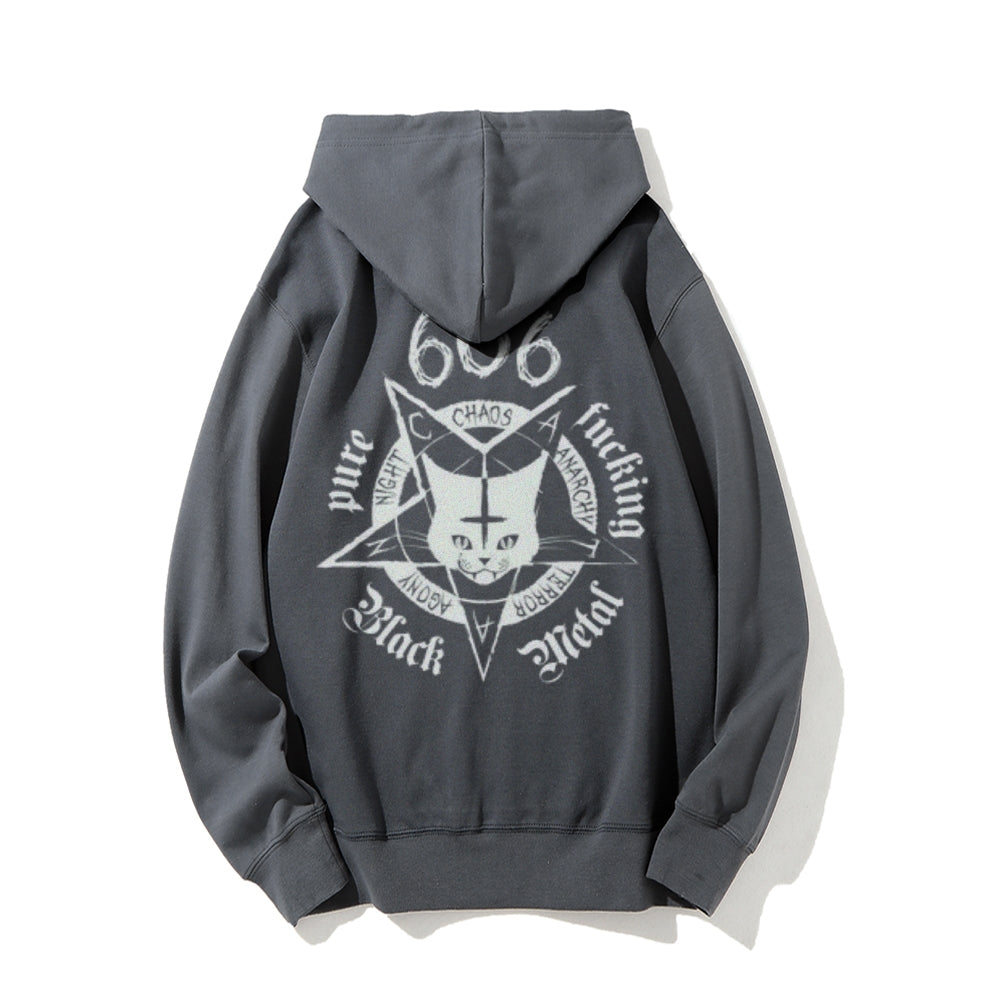 Mens CHAOS Cat Graphic Hoodies