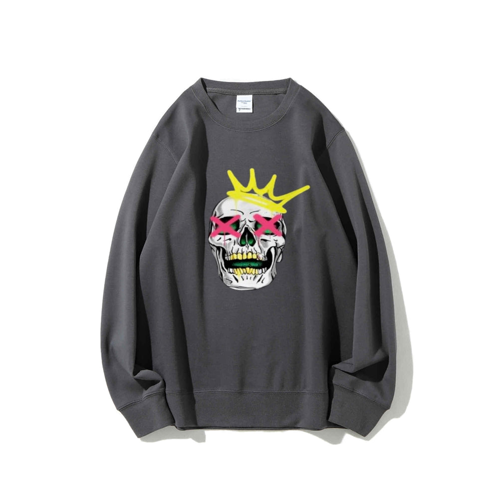 Mens Ruby Tooth King Skull Graphic Sweatshirts