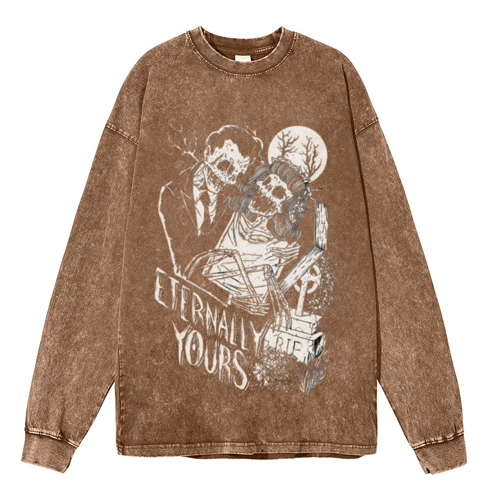 Oversized Vintage Washed ETERNALLY YOURS Graphic Sweatshirt