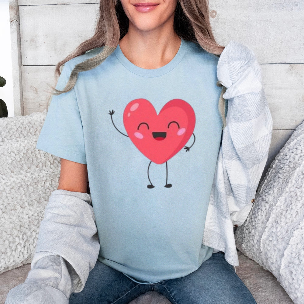 Women Love Pink Heart Valentine's Day Print  Graphic T-shirt