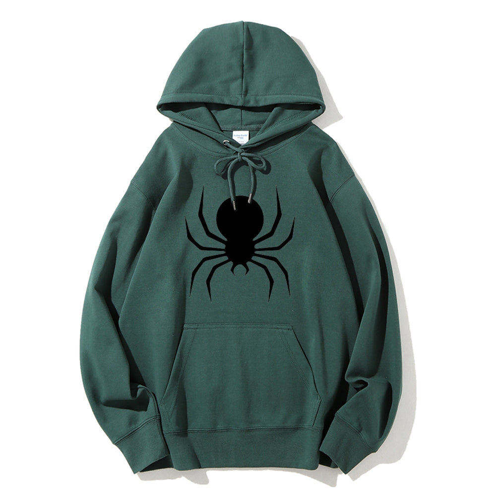 Mens Black Spider Graphic Hoodies