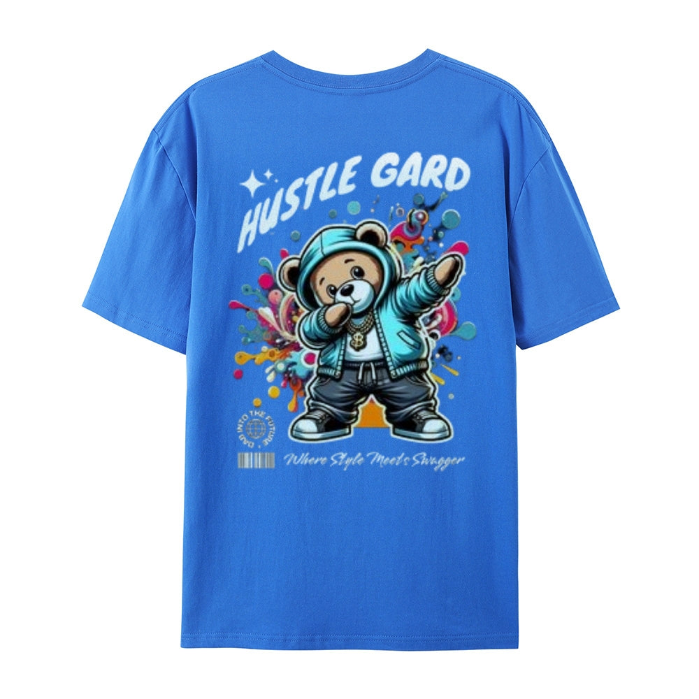 Mens HUSTLE GARD Bear Graphic Tee