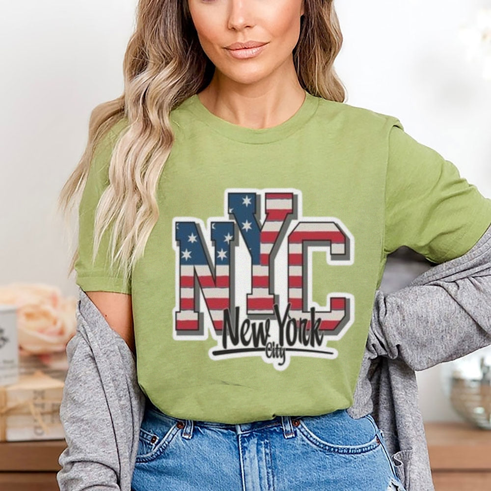 Women NEW YORK CITY Flag Print T-shirt