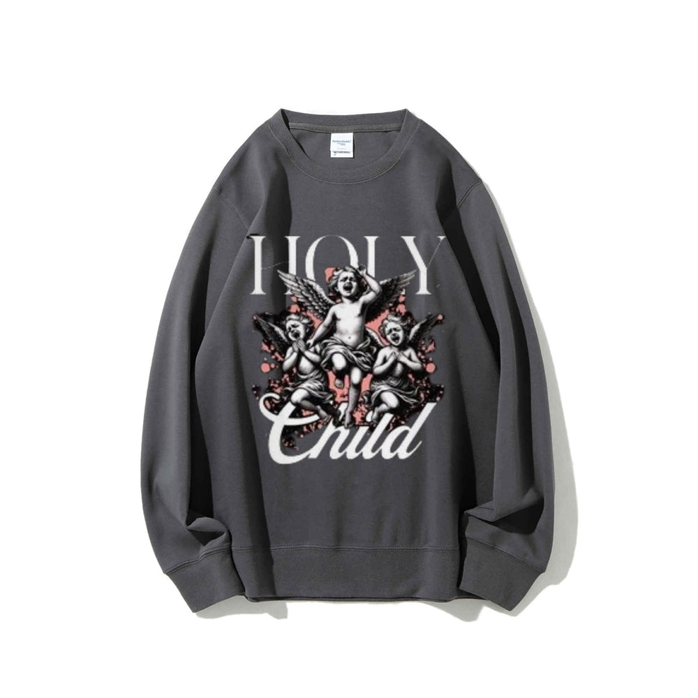 Women Vintage Holy Child Graphic Sweatshirts