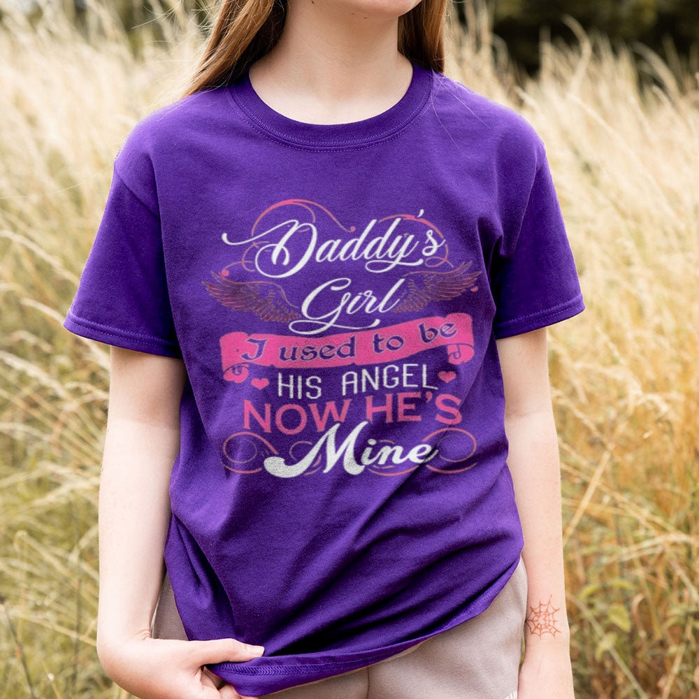 Women Daddy's Angel Girls Print Graphic T-shirt