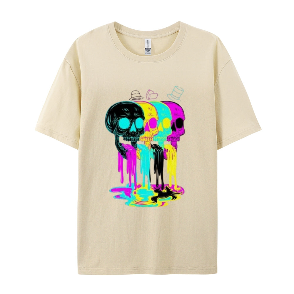 Mens Four Head Drunken Skull Graphic Tee